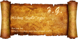 Hideg György névjegykártya
